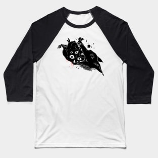 Wolf And Anatomical Heart Drawing Baseball T-Shirt